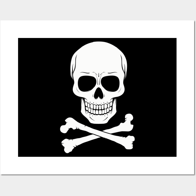 Skull and bones silhouette Wall Art by KC Happy Shop